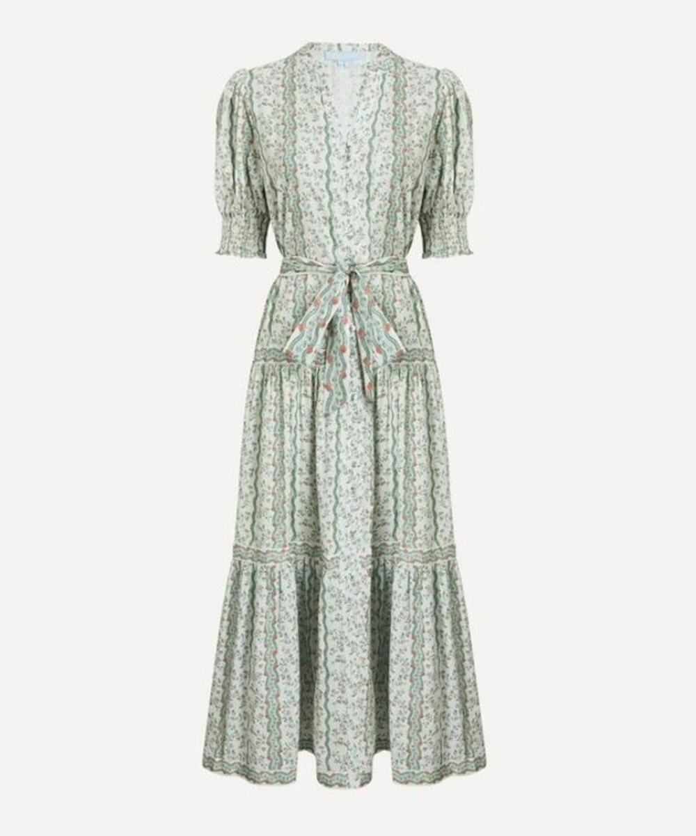 Hill House Green Provence Floral Yara Shirt Dress New